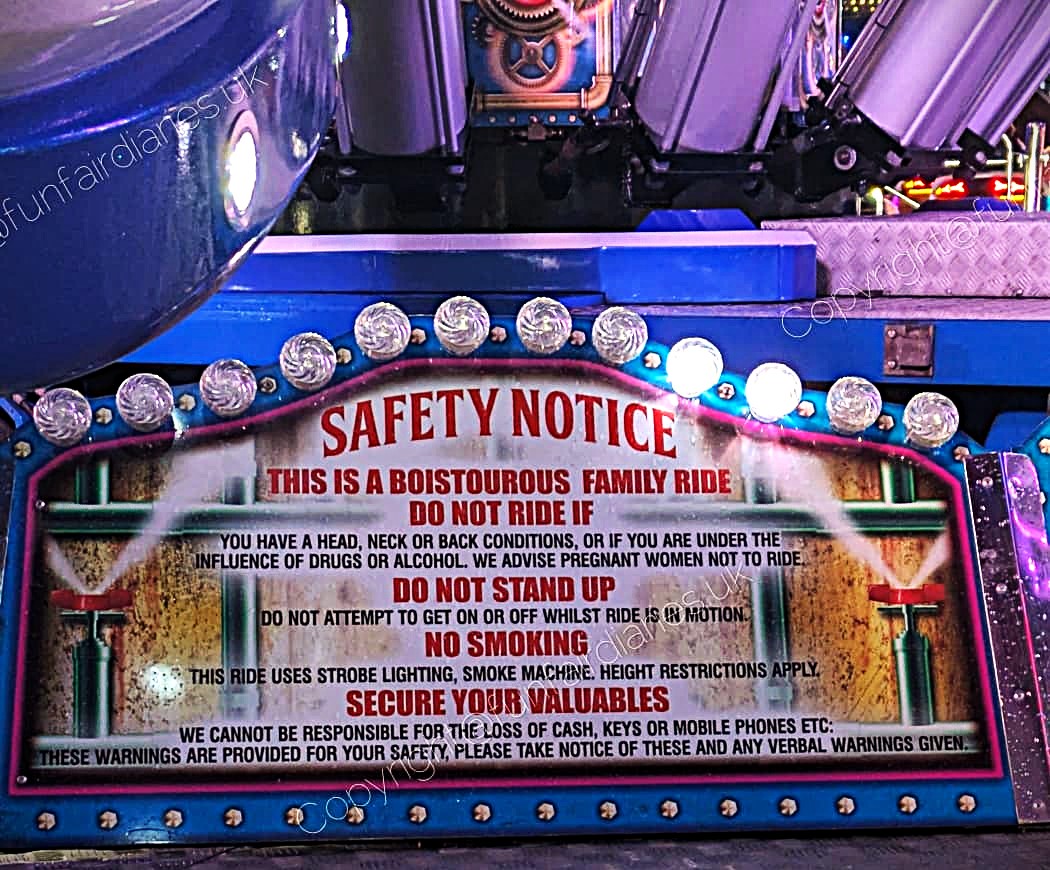 New Safty notic board on Olver Gilbeys NO.1 Bounce